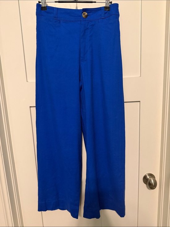 Anthropologie Pants - Maeve by Anthropologie Cobalt High-Waist Wide Leg Linen Blend Pants size 26